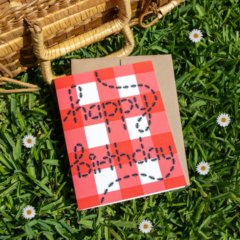 Picnic Blanket Ants Birthday Card