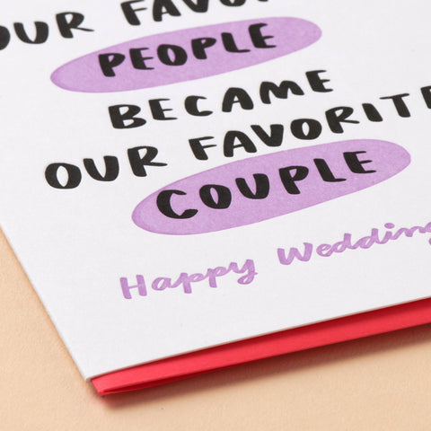 Favorite Couple Wedding Letterpress Greeting Card