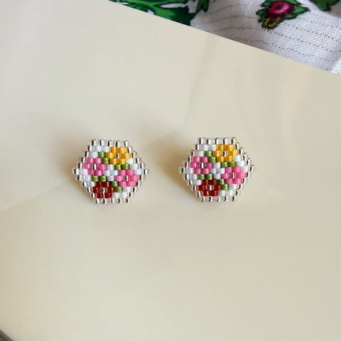 Bouquet Studs (White)