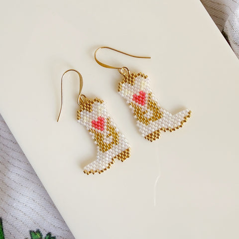 Beaded Heart Booties