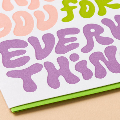 Bubble Thank You Letterpress Greeting Card