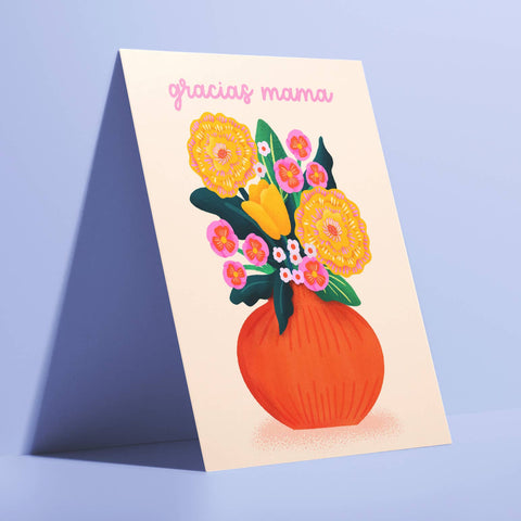 Gracias Mama Floral Spanish Greeting Card