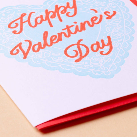 Vintage Valentine's Day Doily Greeting Card