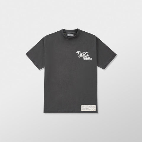 Pretty Much Broke® Puff Print Tee - Vintage Black w/ White