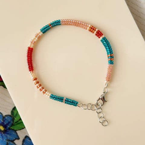 Herringbone Hand Beaded Bracelet