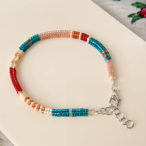 Herringbone Hand Beaded Bracelet