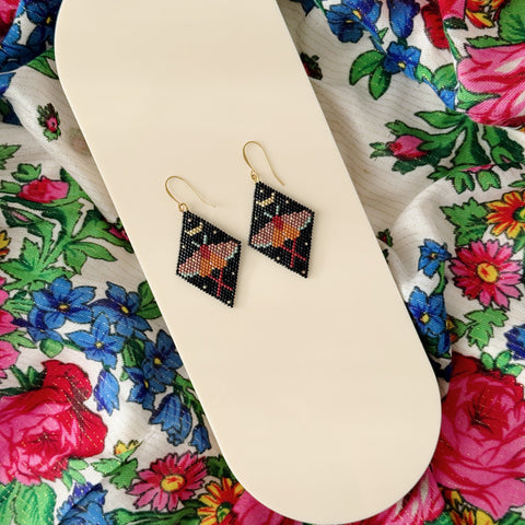 Diamond Moth Beaded Earrings