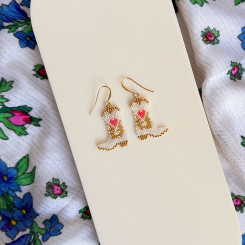 Beaded Heart Booties