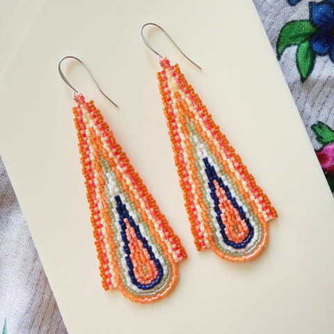 Spring Teardrop Beaded Earrings (Large)