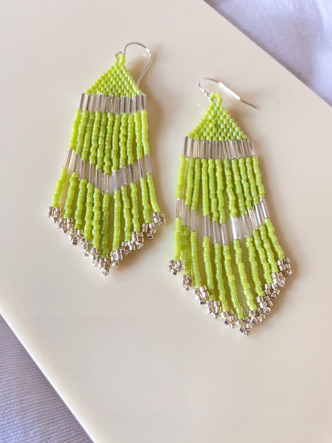 Chartreuse Fringe Earrings