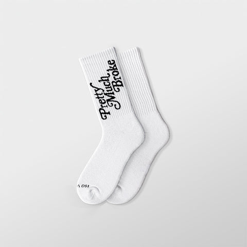 Pretty Much Broke Socks - White