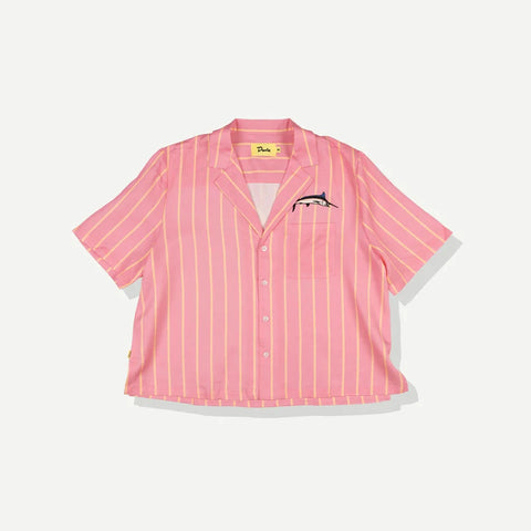 CATCH OF THE DAY CROP BUTTON UP - PINK
