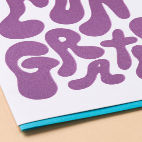 Bubble Congrats Letterpress Greeting Card