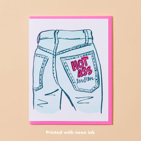 Mom Jeans Letterpress Greeting Card