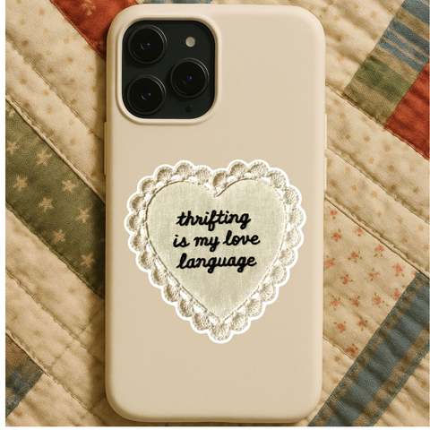 Thrifting Is My Love Language Sticker Sticker