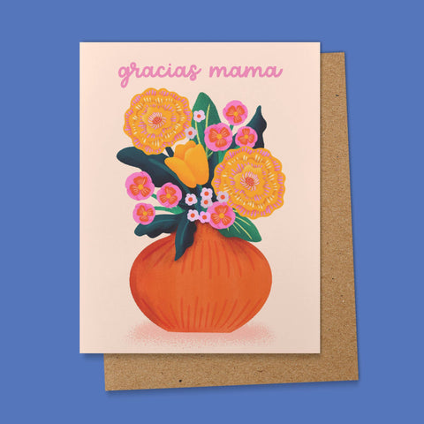 Gracias Mama Floral Spanish Greeting Card